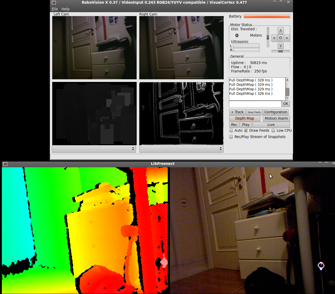 Kinect Versus GuarddoG stereoscopic vision in low light